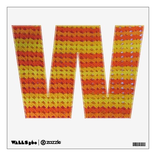 Wall Decal _ Crochet Stripes in Orange and Yellow