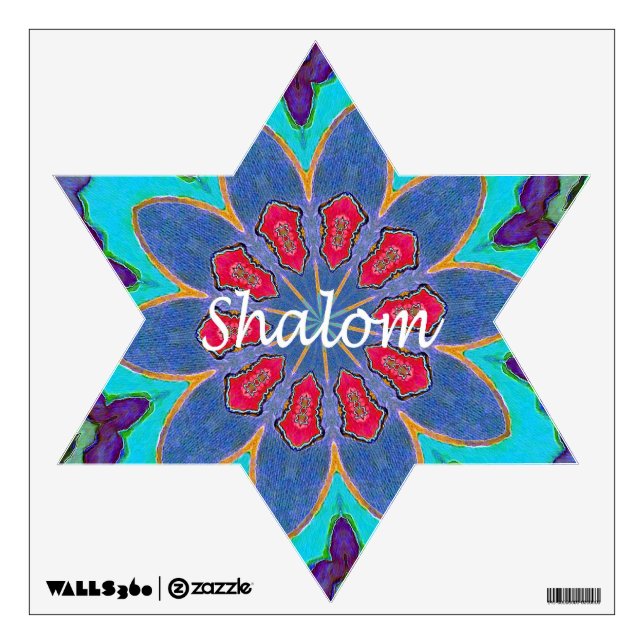 Wall Decal David Star Shalom Mandala (Front)