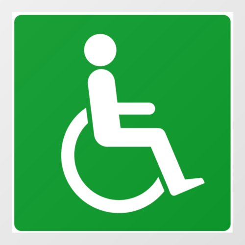 Wall Decal _ Disable Wheelchair Sign Green