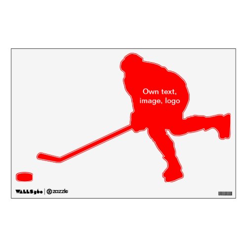 Wall Decal Ice Hockey Player uni Red