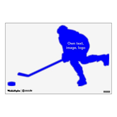 Wall Decal Ice Hockey Player uni Royal Blue