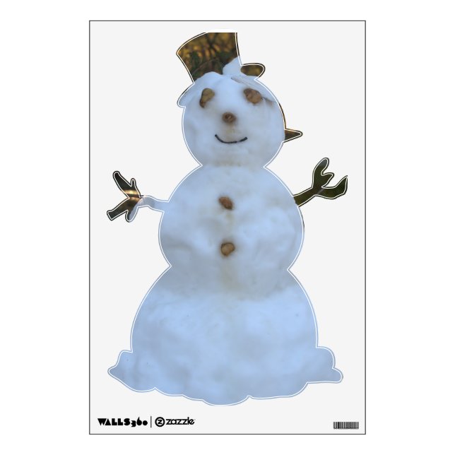 Wall Decal Jolly Snowman with Hat (Front)