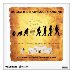 Wall Decal Math Smart Caveman Advance Mankind