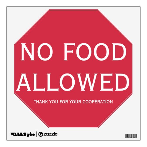 Wall Decal No Food Allowed
