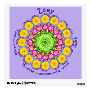 Wall Decal November Birth Flower Custom Removable 