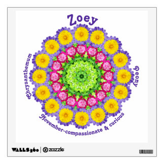 Wall Decal November Birth Flower Custom Removable