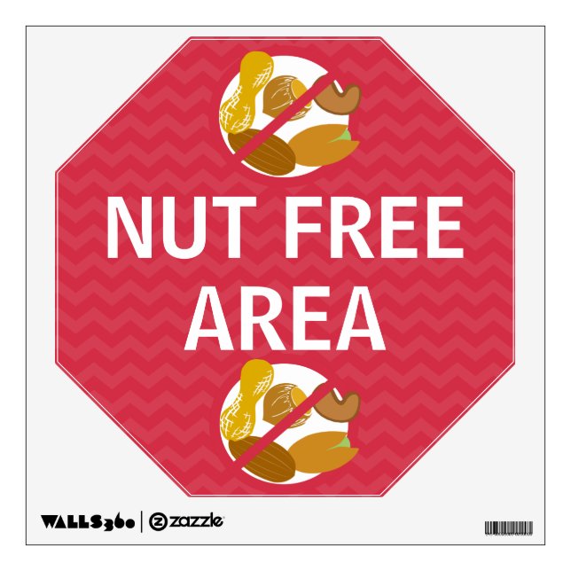 Wall Decal Nut Free Area Sign (Front)