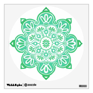 Wall Decal round 12"Green Boho Medallion