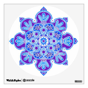 Wall Decal round 12" purple medallion