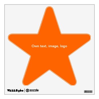 Wall Decal Star Round Corners Uni Orange by Oranjeshop at Zazzle