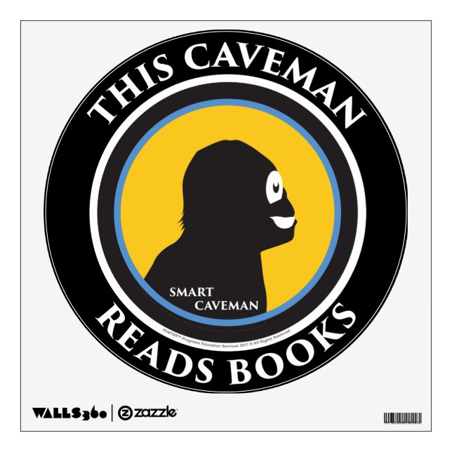 Wall Decal This Smart Caveman Reads Books (Front)
