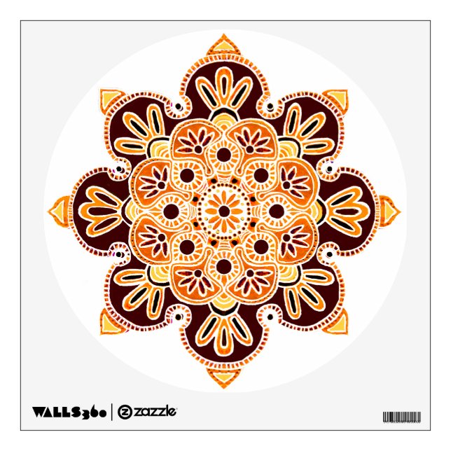 Wall Decal with brown and gold medallion (Front)