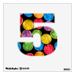 Wall decal with number 5