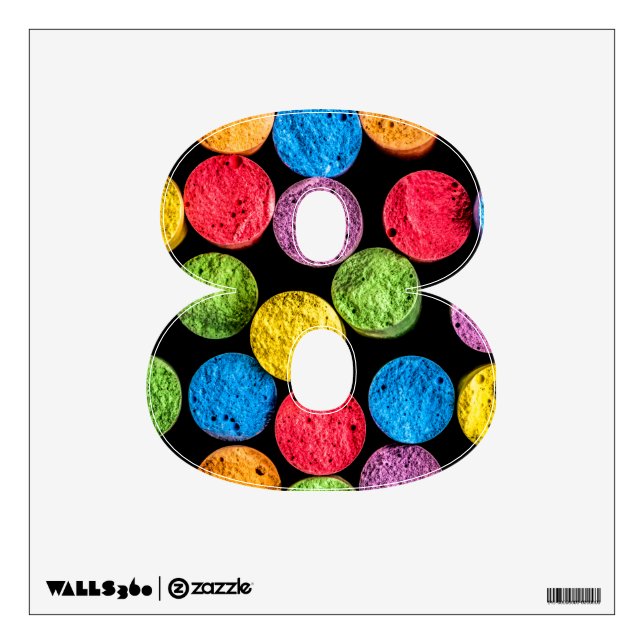 Wall decal with number 8 (Front)