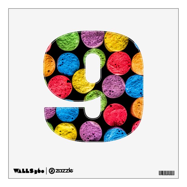 Wall decal with number 9 (Front)