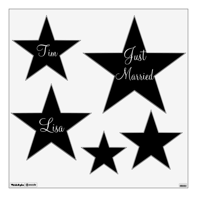 Wall Decals Stars Just Married (Front)