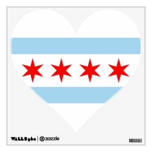 Wall Decals with flag of Chicago, Illinois, U.S.A.