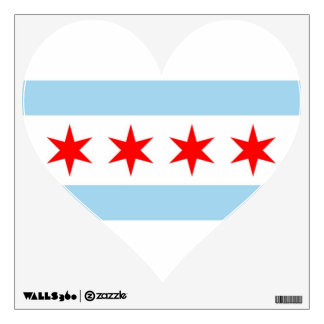 Wall Decals with flag of Chicago, Illinois, U.S.A.