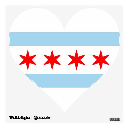 Wall Decals with flag of Chicago Illinois USA