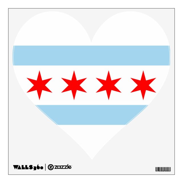 Wall Decals with flag of Chicago, Illinois, U.S.A. (Front)