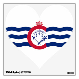 Wall Decals with flag of Cincinnati City, USA