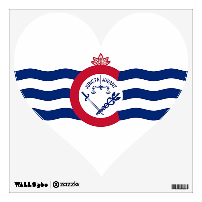 Wall Decals with flag of Cincinnati City, USA (Front)