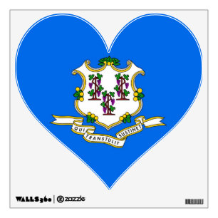 Wall Decals with flag of Connecticut, U.S.A.