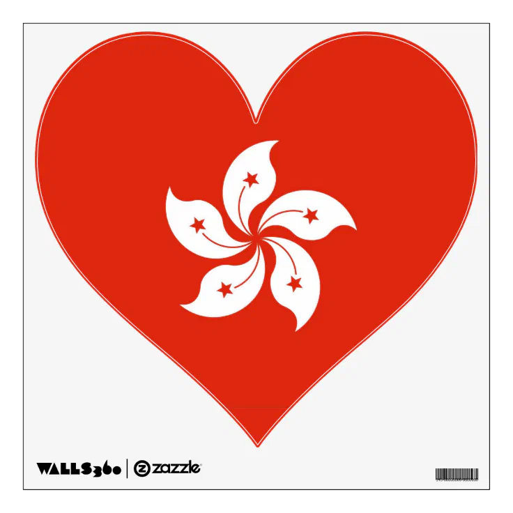 Wall Decals with flag of Hong Kong, China Zazzle