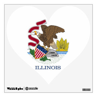 Wall Decals with flag of Illinois, U.S.A.