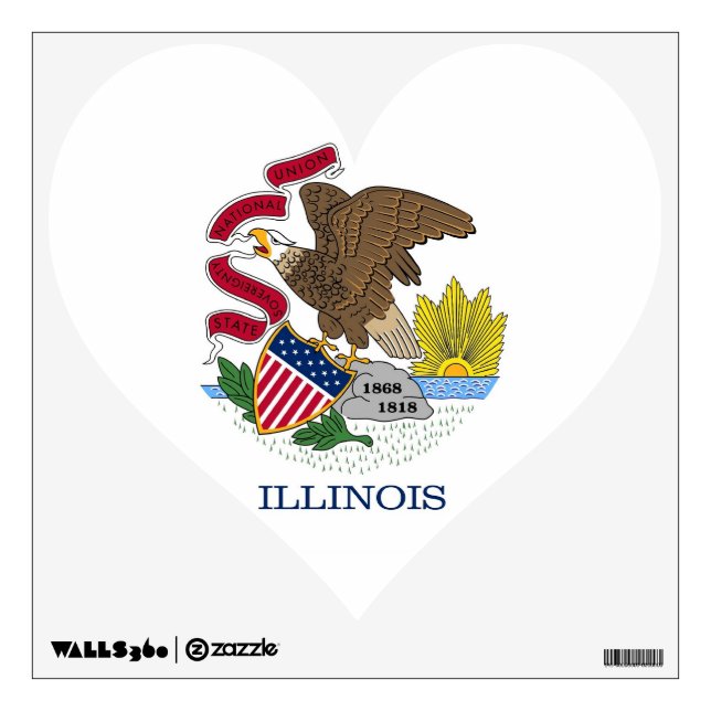 Wall Decals with flag of Illinois, U.S.A. (Front)