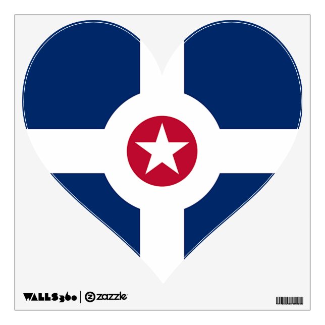 Wall Decals with flag of Indianapolis City, USA (Front)