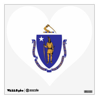 Wall Decals with flag of Massachusetts, U.S.A.