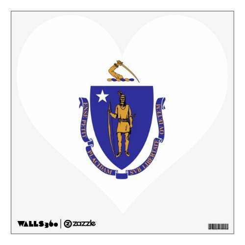 Wall Decals with flag of Massachusetts USA