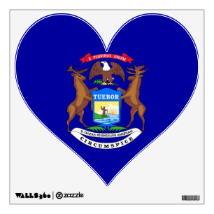 Wall Decals with flag of Michigan, U.S.A.