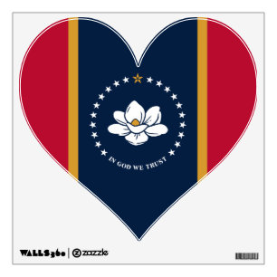 Wall Decals with flag of Mississippi State, USA