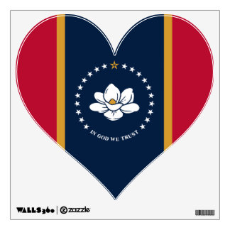 Wall Decals with flag of Mississippi State, USA
