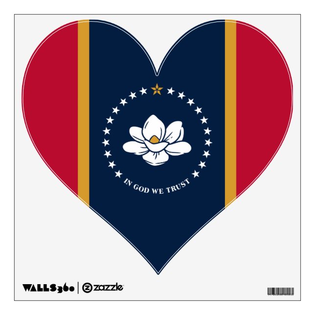 Wall Decals with flag of Mississippi State, USA (Front)