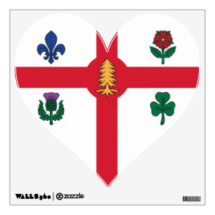 Wall Decals with flag of Montreal, Canada