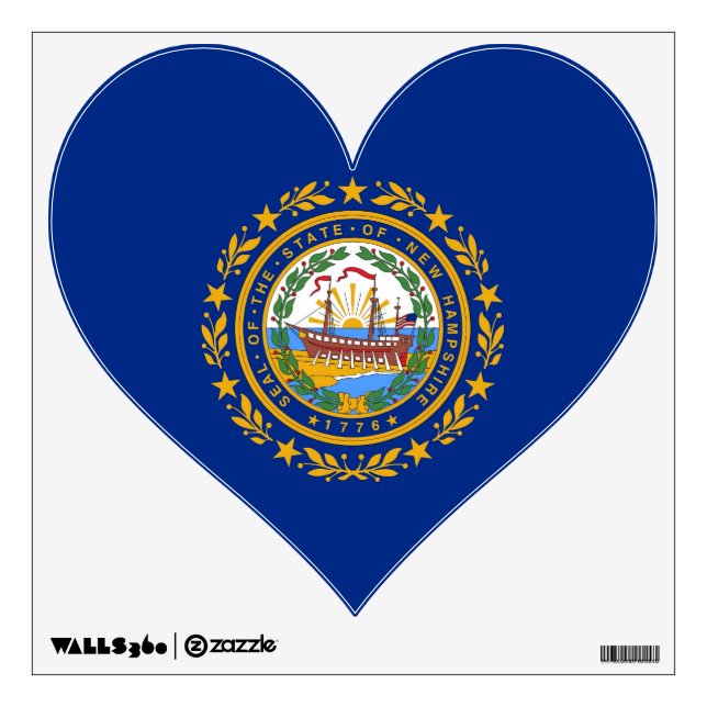 Wall Decals with flag of New Hampshire, U.S.A. (Front)