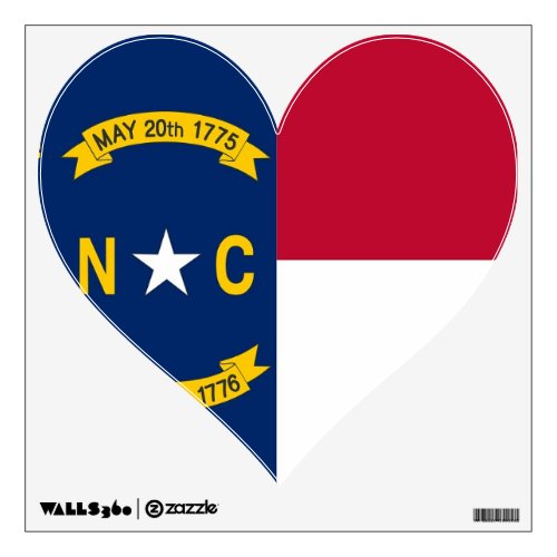 Wall Decals with flag of North Carolina USA