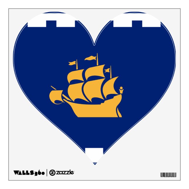 Wall Decals with flag of Quebec City, Canada (Front)