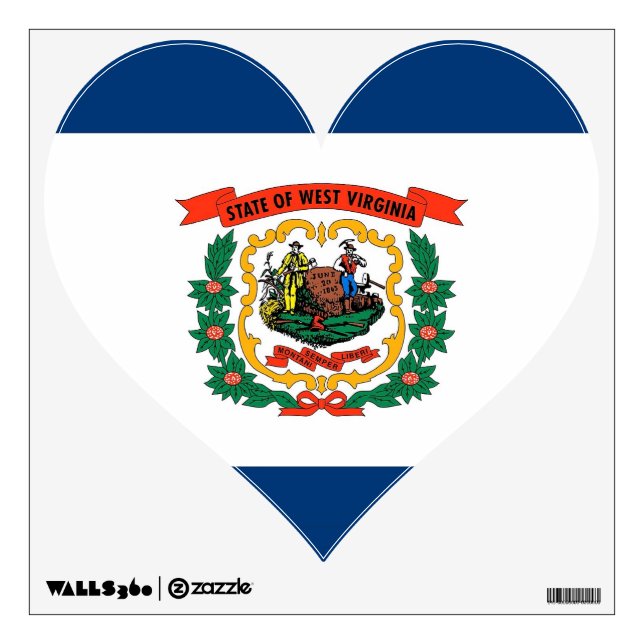 Wall Decals with flag of West Virginia, U.S.A. (Front)