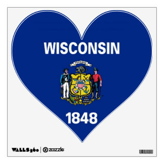 Wall Decals with flag of Wisconsin State, U.S.A.