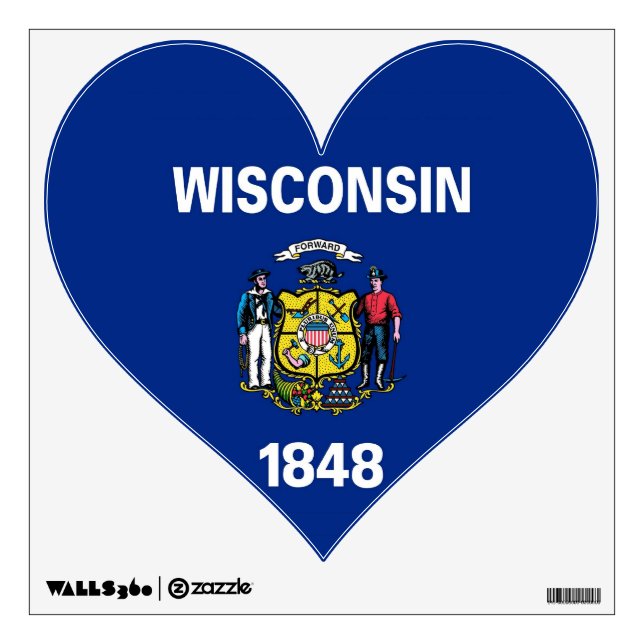 Wall Decals with flag of Wisconsin State, U.S.A. (Front)