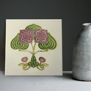 Wall Decor Art Nouveau Vintage Antique Peranakan C Ceramic Tile