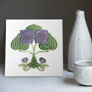 Wall Decor Art Nouveau Vintage Antique Peranakan Ceramic Tile