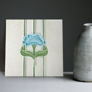 Wall Decor Art Nouveau Vintage Antique Peranakan Ceramic Tile