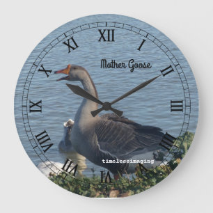 Wall decor, clocks, child's nursery, Mother Goose. Large Clock