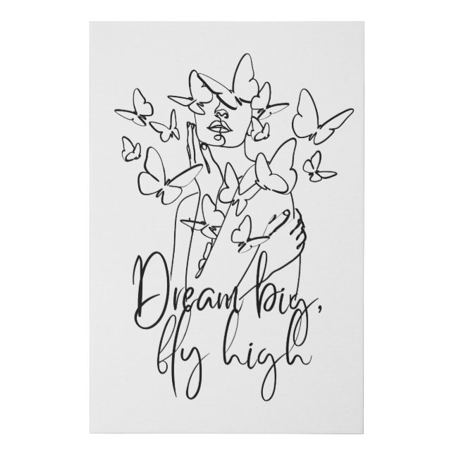 Wall decor dream big, fly high faux canvas print (Front)