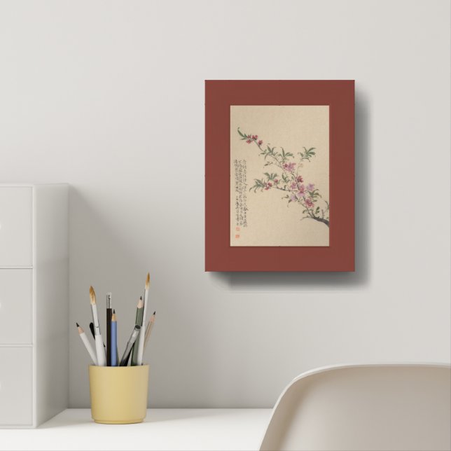 Wall Decor with Peach Blossoms Painting (Home Office)
